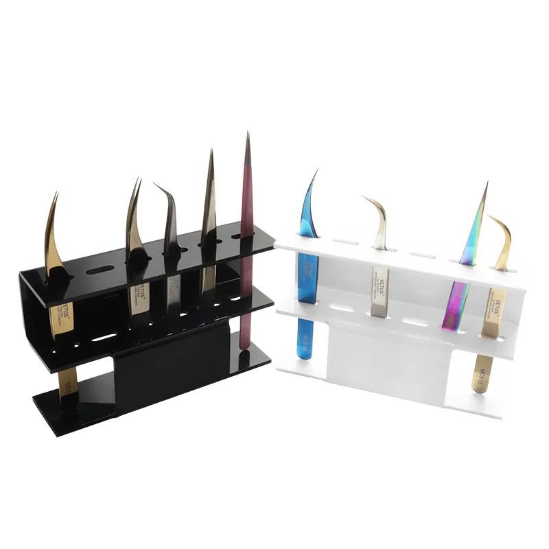Acrylic Eyelash Tweezers Storage Holder Stand 6 Holes Convenient Tweezers Stand Shelf Hold Lash Extension Women Makeup Tools
