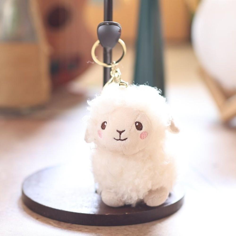 Lamb Sheep Plush Pendant Cartoon Soft Lamb Doll Ornament Mini Sheep Plush Keychain Kids Gift