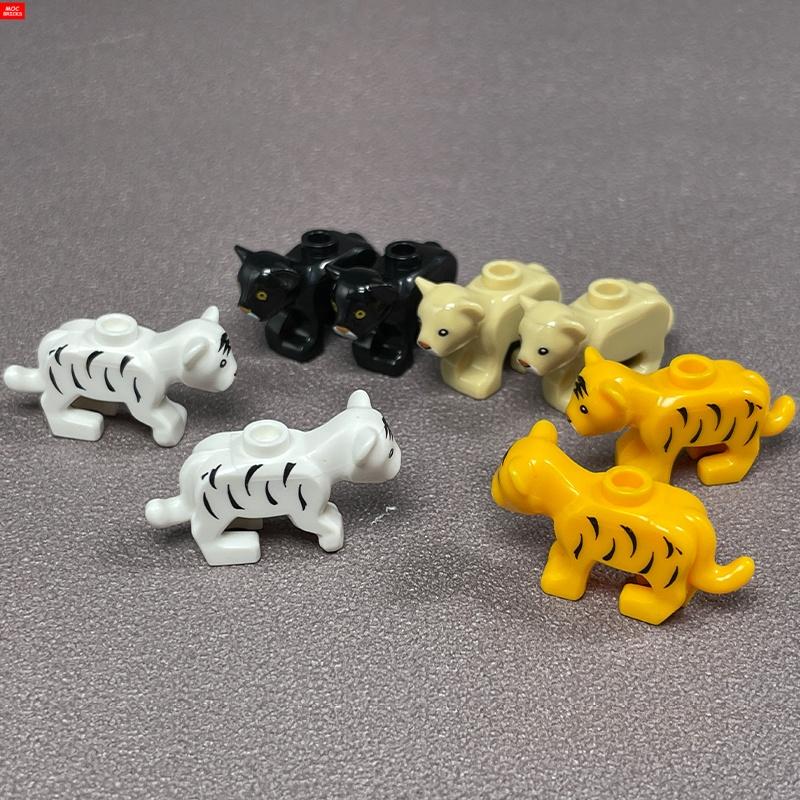 MOC Кубики Животные Маленькие Тигры Саблезубый Тигр Строительные Блоки Собранные Частицы Детские Игрушки