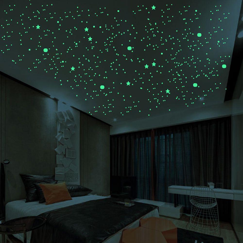 Wall Art Bedroom Ornament Fluorescent Wall Sticker Luminous Stars Dots Bubble Decal Glow In Dark