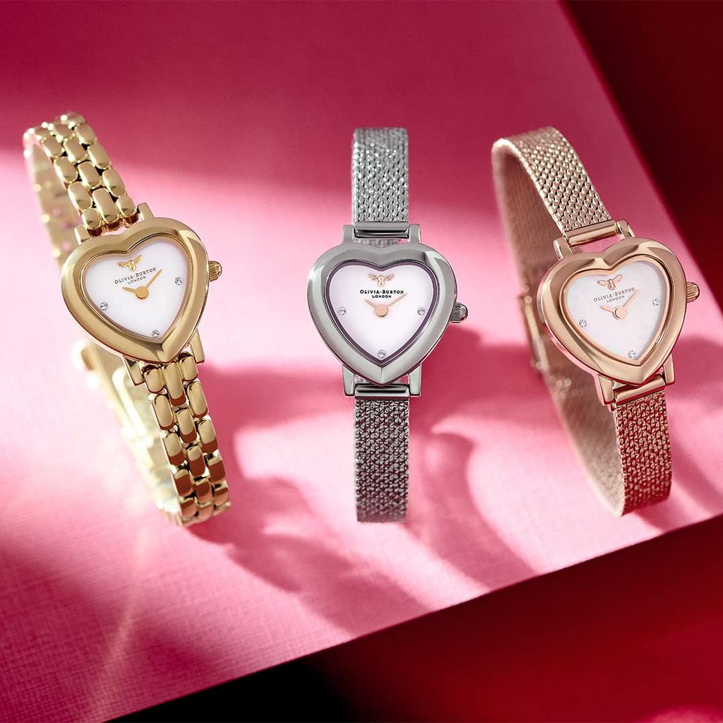 Авторизованный дистрибьютор Olivia Burton Часы OB16MC72 Mean to Be Mini Blush Перламутровый розово-золотой букле-сетка [OLIVIA BURTON] Женские