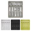 Cutlery Drawer Organizer Tray 6 Compartment Plastic Storage Box for Kitchen Utensils Forks Spoons Cutter Sturdy BPA-Free