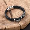 Браслет из нержавеющей стали и кожи в стиле викингов, двухслойный плетеный шнур, унисекс, модный аксессуар