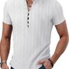 Летняя мужская повседневная рубашка с воротником-стойкой и короткими рукавами