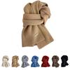 Winter Cashmere Imitation Scarf Women'S  Woolen Knitwear Solid Color Bordeaux Chic Korean Thicker Warm