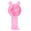 Handheld Fan Plastic USB Battery Dual Drive Built In Lithium Battery Mini Desk Fan for Summer Pink