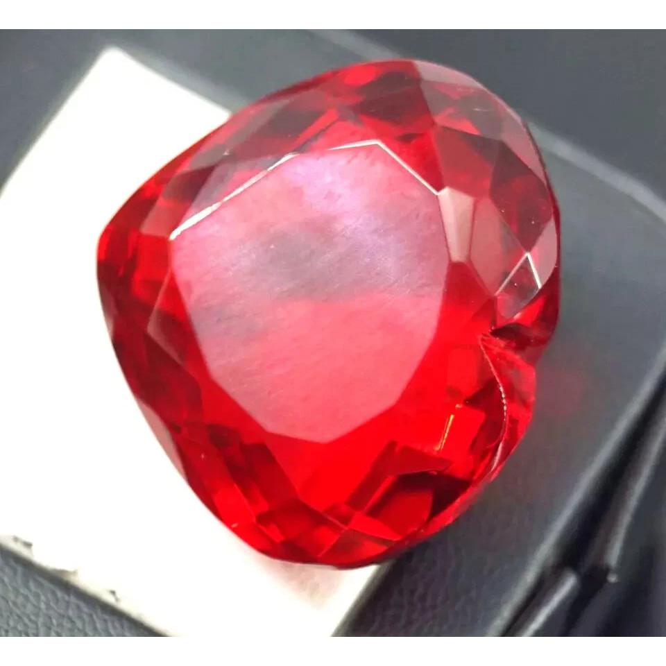 Natural Red Color Topaz Brazilian 100+ Ct Heart Cut Certified Stunning Gemstone