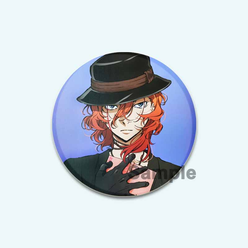 32/44/58mm Anime Bungo Stray Dogs Pins Dazai Osamu Cartoon Badge Armed Detective Agency Handmade Brooches Breastpin for Backpack Clothes