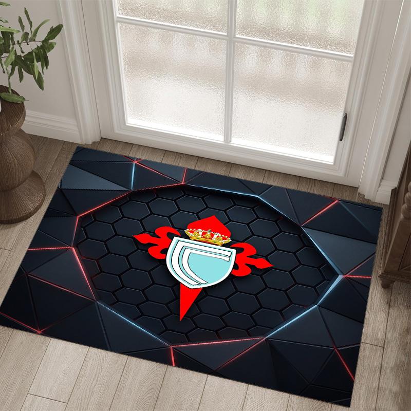 Celta Vigo FC Design Crystal Velvet Carpet Cozy Non?Slip Printed Rug For Bedroom Living Room Entrance