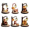 Functional Desktop Decoration Christmas Santa Claus Reading Lantern, Snowman Elk LED Night Light with Warm Decorative Lights Glow, USB Resin Tabletop