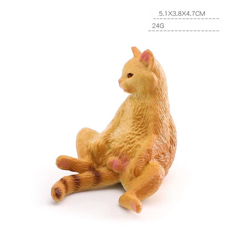 1pc Mini Realistic Cat Figurine Set Cute Orange Tabby British Shorthair Toy Kittens for Kids Decoration Resin Decorative Ornaments