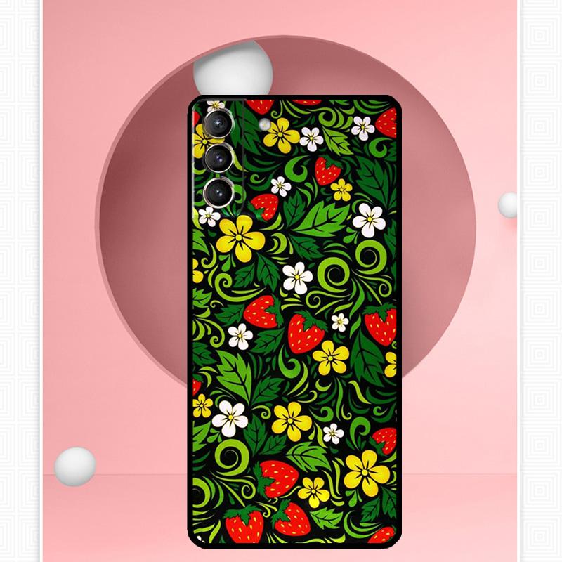 Чехол с русским узором «Хохлома» для Samsung Galaxy S22 S23 S24 Ultra Note 20 10 S8 S9 S10 Plus S21 S20 FE, мягкий чехол