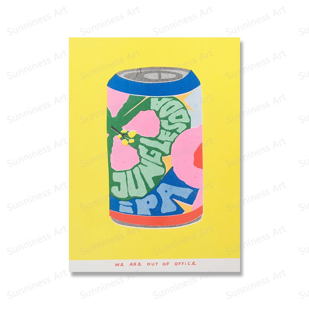 Japanese Sponge Paint Canned Indonesian Jasmine Tea Kitchen Wall Art Painting Nordic Poster and Print Pictures Living Room Decor