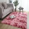 Rainbow Fluffy Carpet Tie-dye Plush Rug Gradient Silk Wool Bedside Rug Non-Slip Mat Soft Plush Area Carpet Room Decoration