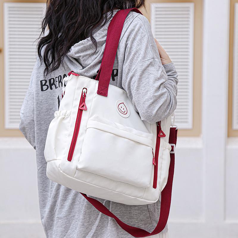 New Contrast Color Messenger Bag Large Capacity Tutoring Bag Casual All-match Ins Shoulder Bag Student Hand-held Commuting