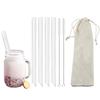 High Borosilicate Reusable Drinking Straw Eco Friendly Glass Straw for Bubble Tea Smoothies Bar Accessories Straw with Brush Bag