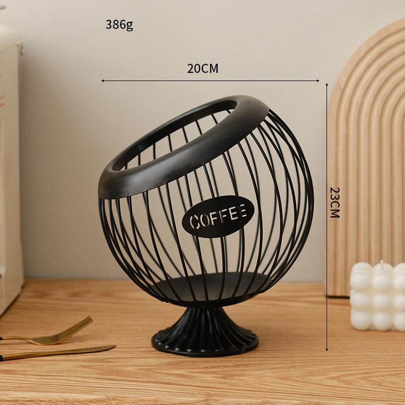 Творческая корзина для фруктов, железный органайзер для кофейных капсул, синяя корзина для хранения сухофруктов, диагональная корзина для бытовых товаров