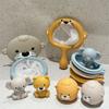 Baby Animal Bath Basketball Hoop Toy Set For Toddlers Floating Baby Bathtub Toys with Balls Net Organizer Game Set For Kids Gift