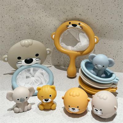 Игрушка-баскетбольное кольцо для купания животных для малышей, плавающие игрушки для ванны с мячами, органайзер-сетка, игровой набор для детей, подарок