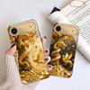 Золотой Дракон Сворачивается Для IPhone 17Pro Max 16 17 Pro 15 Pro 14 13 Plus 12 Mini 11Pro Max XR 16E 17 Air Золотой стеклянный чехол для телефона