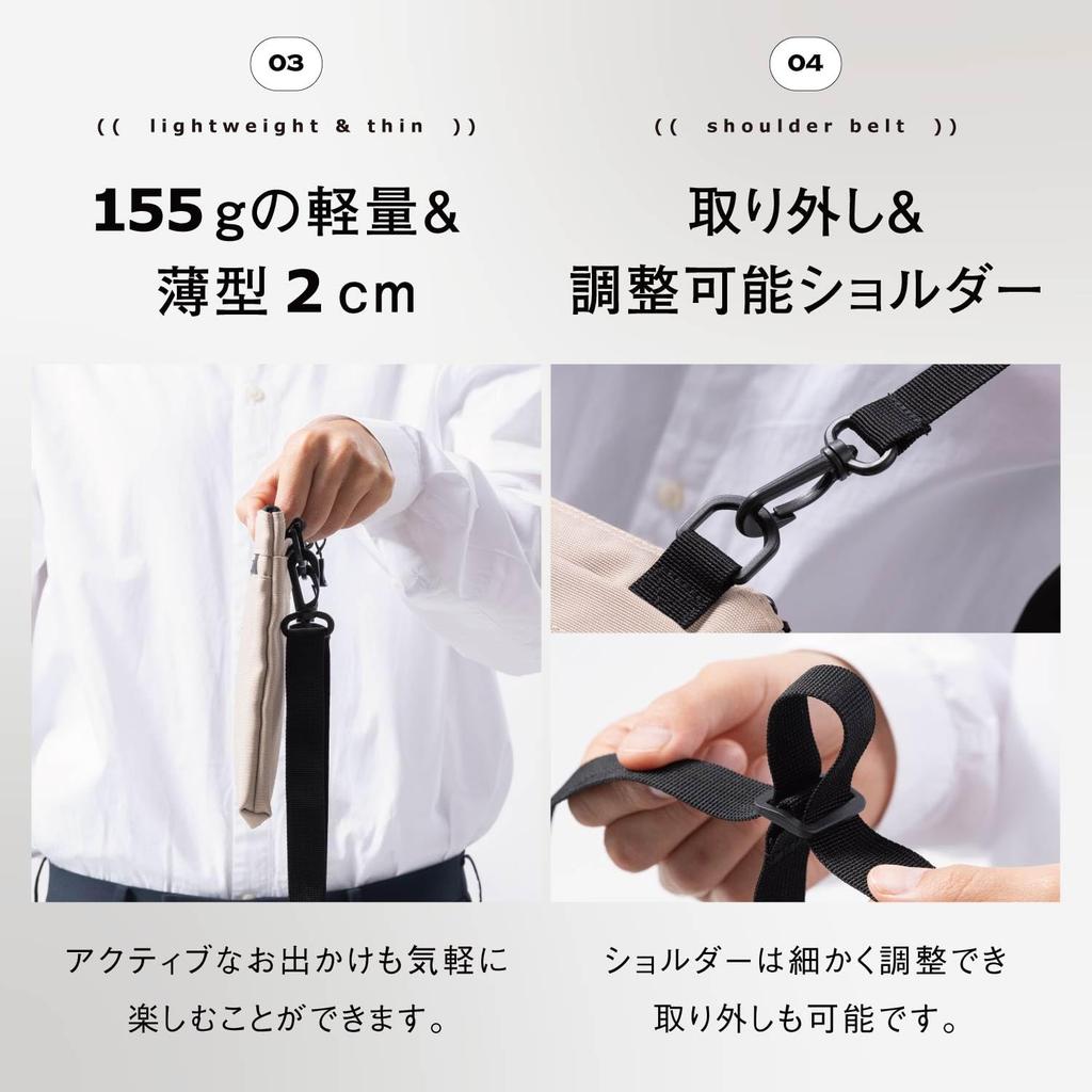 Sacoche Плечевая Вода Может Быть Скрыта Под Тонкой [Mura] Сумка, Мужская, Репеллент, Одежда, На Открытом Воздухе, (черный)