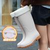 thick-soled wear-resistant rain shoes women's non-slip high-tube rain boots outdoor wading long tube car wash water boots work water shoes