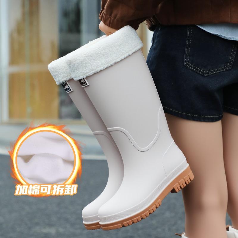 thick-soled wear-resistant rain shoes women's non-slip high-tube rain boots outdoor wading long tube car wash water boots work water shoes