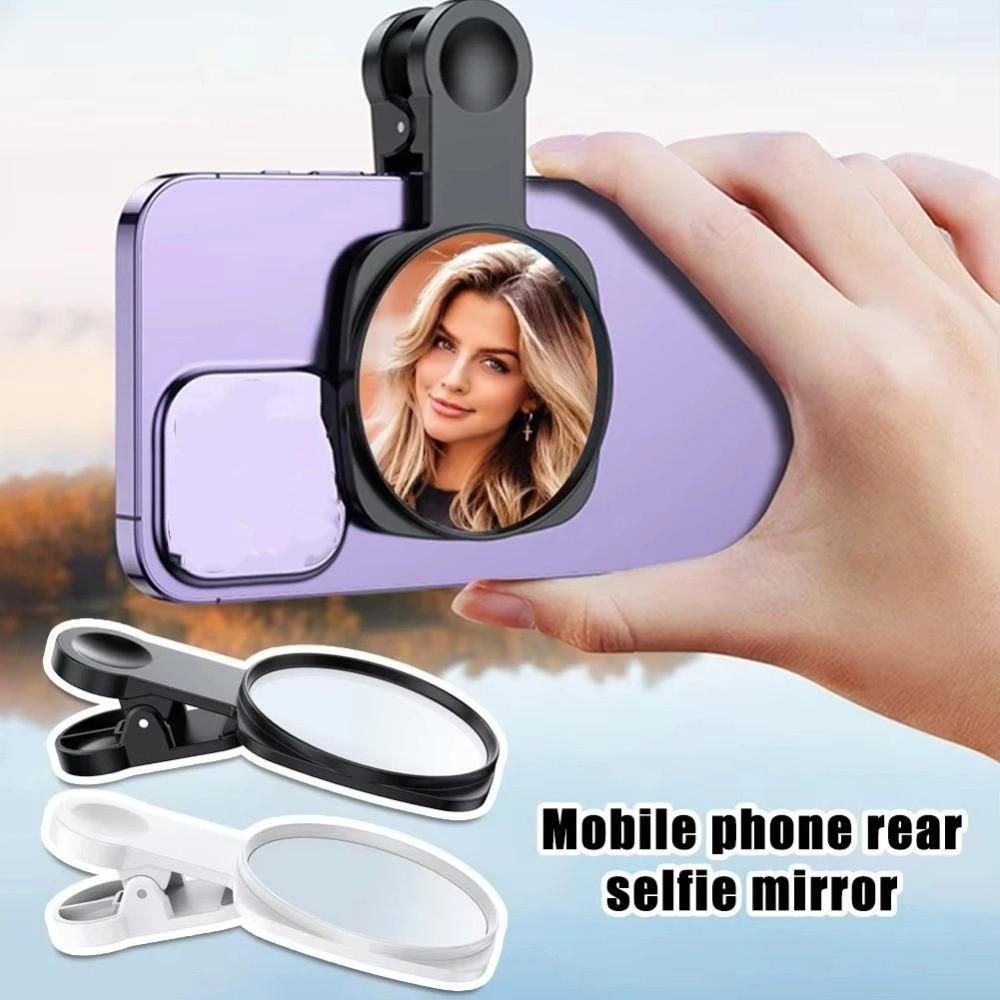 HD Lens Phone Rear Camera Selfie Mirror Clip-on Anti Peeping Mirror Live Streaming