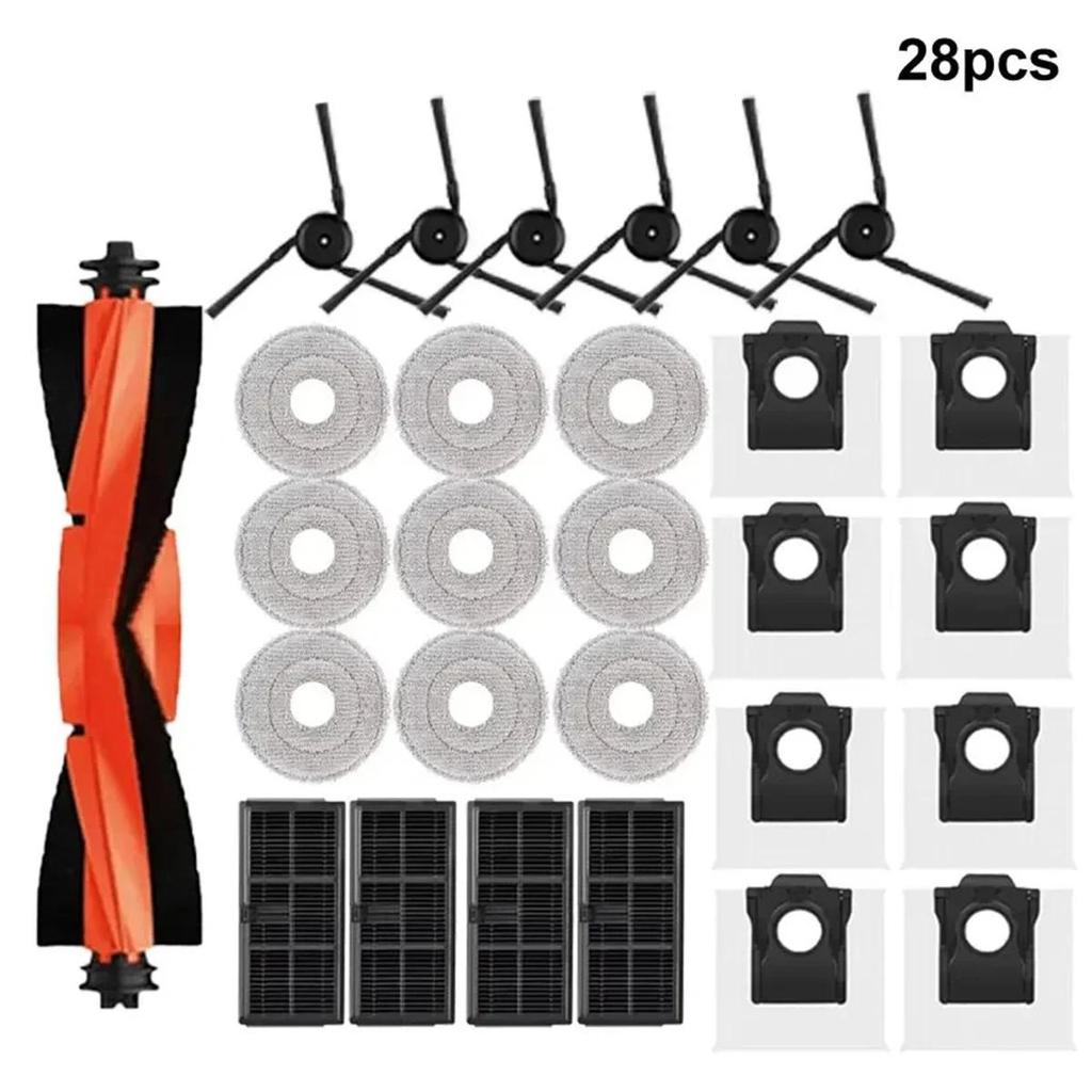 Запасные аксессуары для робота-пылесоса - Совместимы с Dreame X40 Ultra/X40 Pro/L40 Ultra (HEPA-фильтр, Основные боковые щетки, Тряпки для мытья полов, Мешки для пыли)