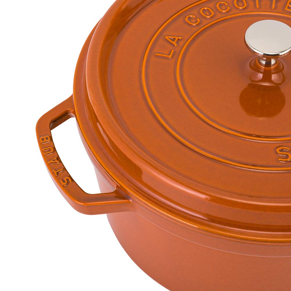 Staub Pico Cocotte Round 28cm Cinnamon 11028806 Pot Enamel Pot Rund Brater Cinnamon Pico Cocotte Stylish Pot Pan Cookware Kitchen Supplies [Staub]