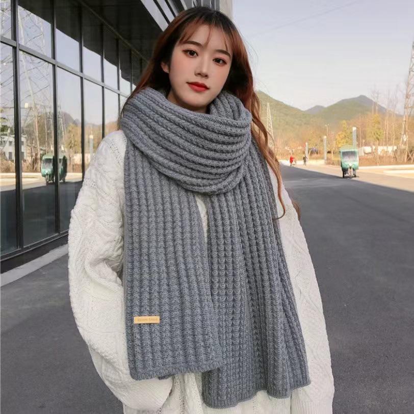 Winter 2025 Thick Knitted Wool Scarf: Warm, Versatile Neck Warmer - Newcomer Special ¥5 Off