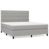 3142033 vidaXL Divan Bed with Mattress Light Grey 180x200cm Fabric