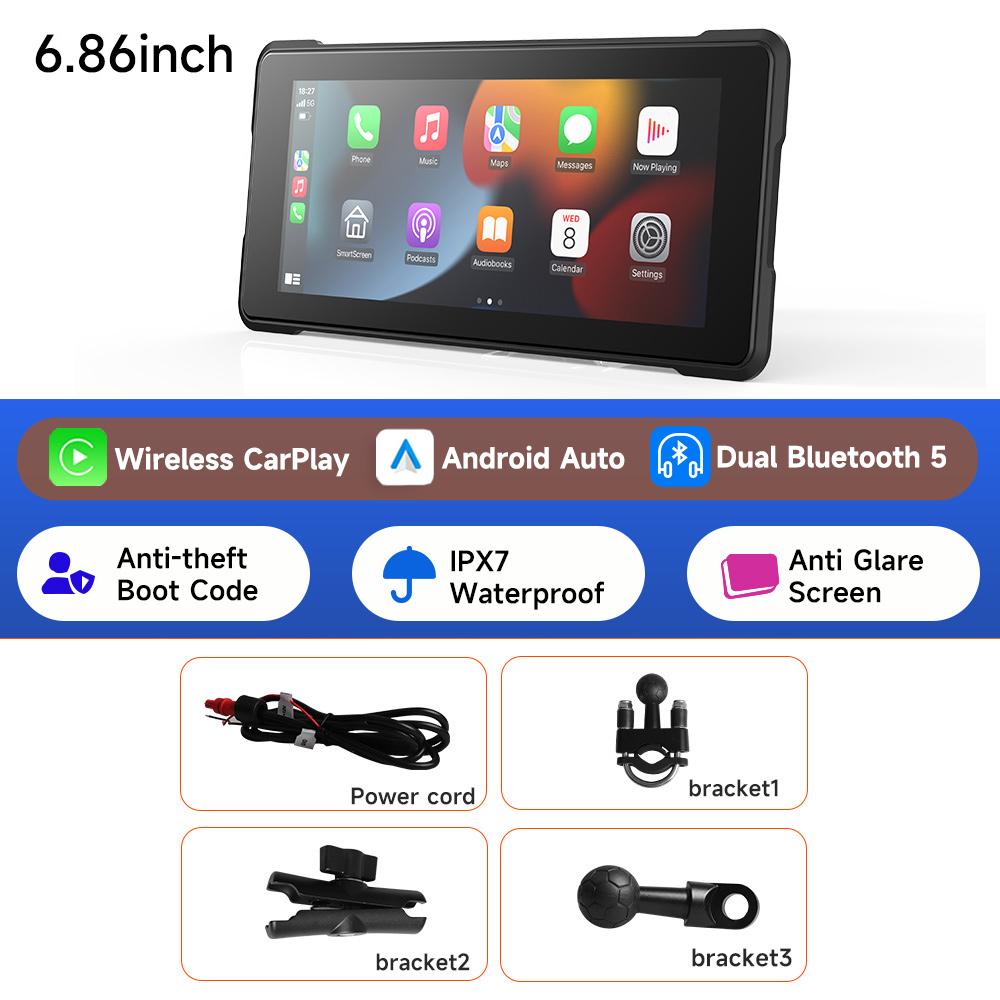 JIUYIN 7-дюймовый мотоцикл CarPlay навигация беспроводной CarPlay Android Auto Airplay дисплей экран портативный мотоциклетный монитор