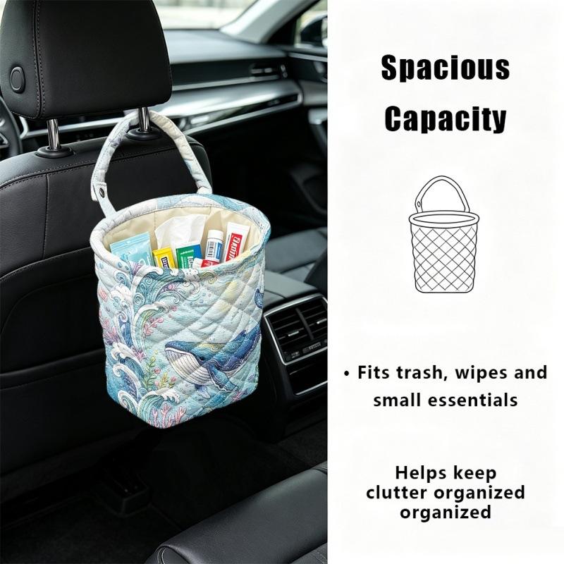 Car Trash Can, Foldable Hanging Storage Bag Creative Kitten Storage Bucket In Car