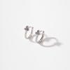 925 Sterling Silver Exquisite Inlaid Colored Zircon Geometric Flowers Earrings for Women Fashionable Versatile Jewelry