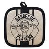 [R6603] - Cotton Pot Holder 'Barbecue Plancha' Beige Black (boss At the Top) - 20x20cm