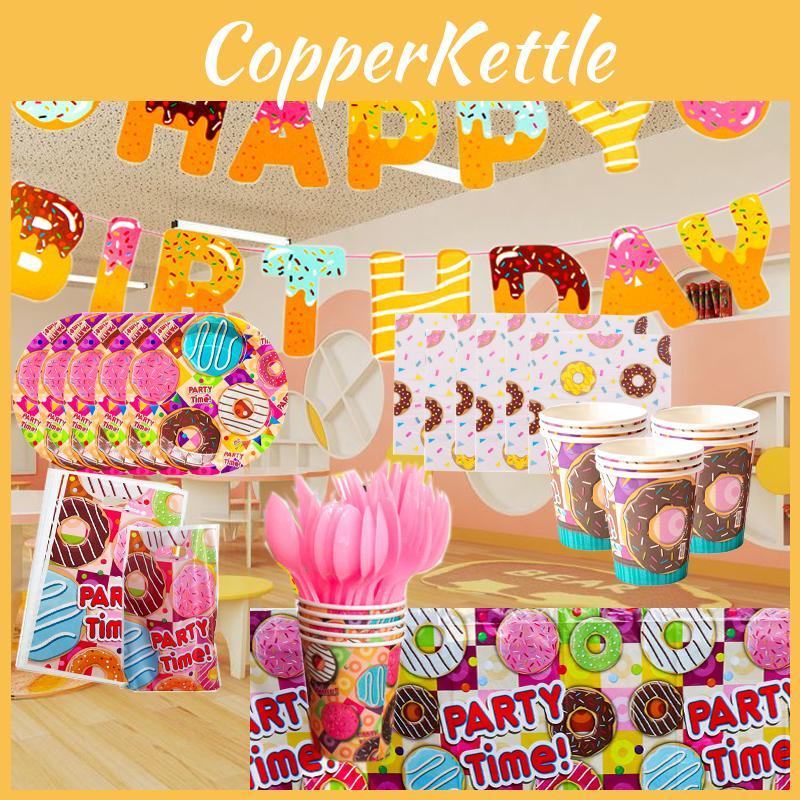 Delightful Donuts Theme Party Supplies For Kids Birthday With Plates Cups And Decor