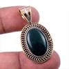 Natural Bloodstone Gemstone 925 Solid Sterling Silver TwoTone Pendant 1.50" E8W50