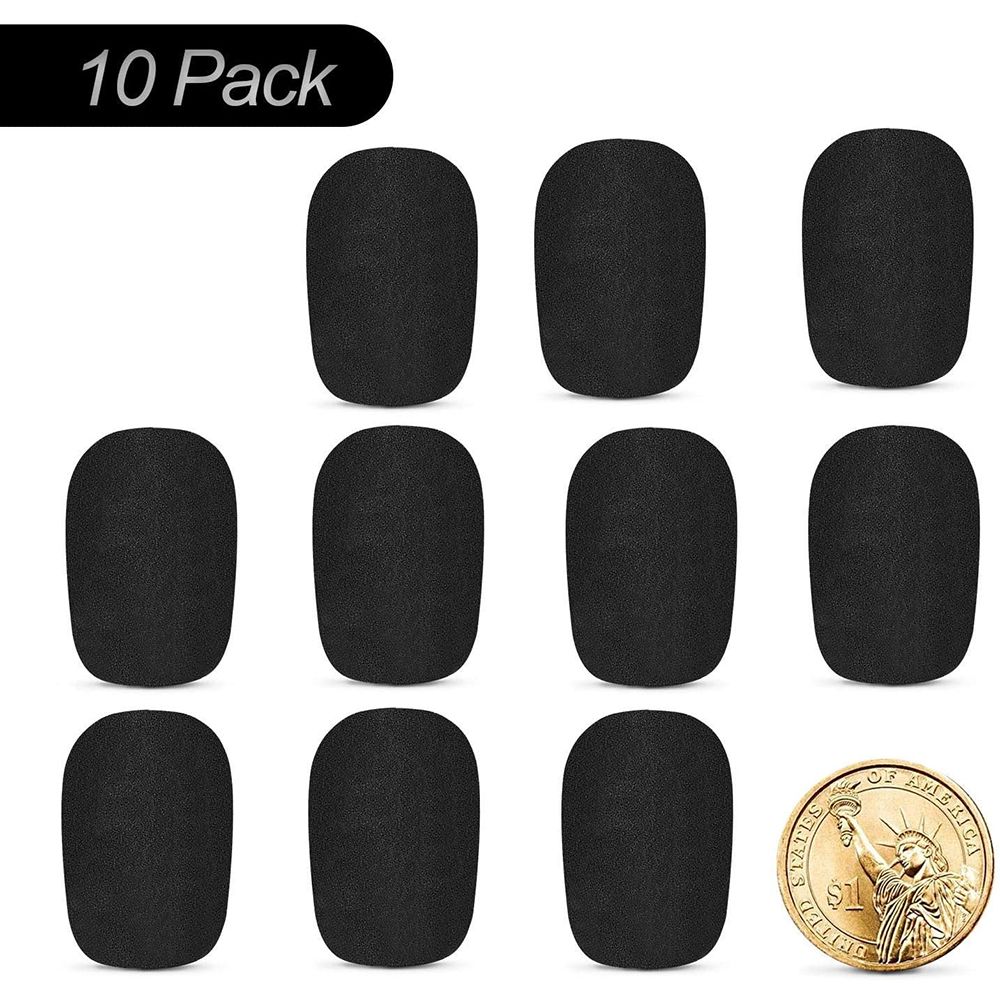 10pcs Telephone Mic Cover Headset Sponge Replacement Foam Microphone Cover Mini