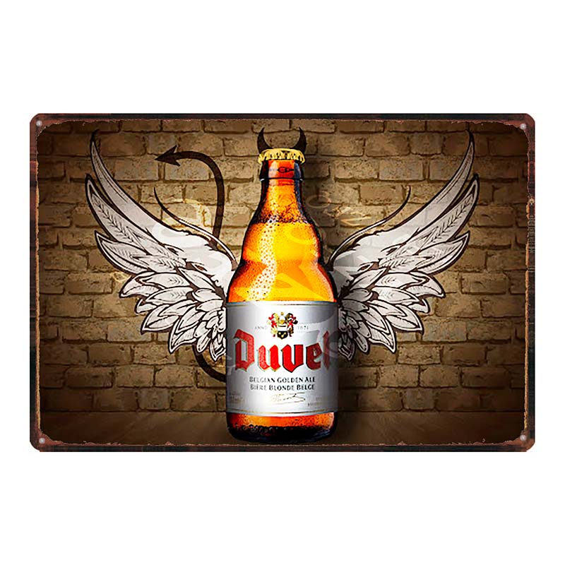 YZFQБельгийское пиво Duvel Жестяные металлические знаки Табличка Винтажный Музыкальный Бар Ресторан Дом Мужская берлога Декор Настенные наклейки DU-7713B