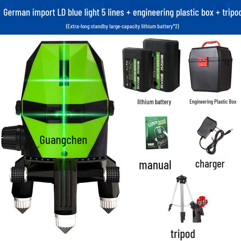 Высокоточный лазерный уровень с зеленым и синим светом, инфракрасный - 2, 3 или 5 линий, яркий свет для улицы, автоматическое выравнивание