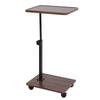 Sofa Side Table Metal Solid Wood Modern Minimalist Rolling Couch End Table Supports Height Adjustment for Laptop