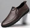 Весна Осень Новые мужские кожаные туфли Деловая мягкая подошва повседневная обувь Модная универсальная плоская удобная легкая мужская обувь