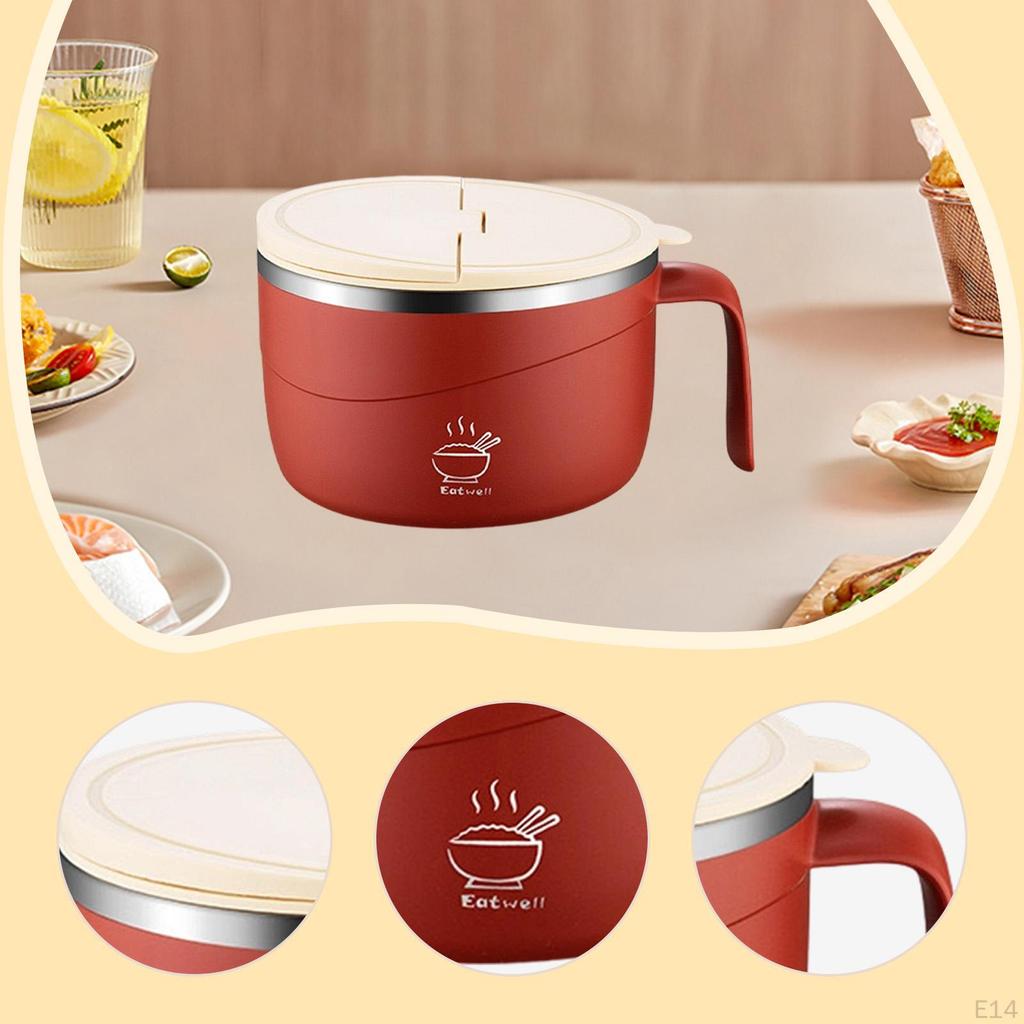 with Lid, Round Soup Bowl, Kitchen Utensil, Household Accessory, Large Capacity Cereal Container,