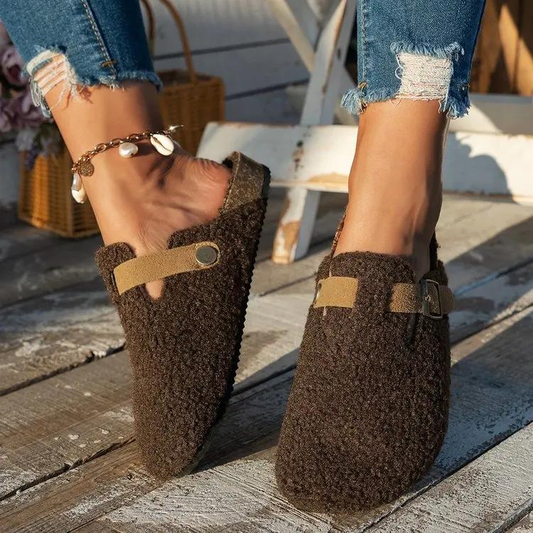 Fashion Woman Slippers New Cover Toe Platform Loafers Flat Spring Autumn Retro Slides Woman Comfortable House Slippers Zapatos De Mujer