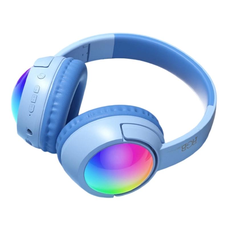 Складные светодиодные игровые наушники с шумоподавлением, совместимые с Bluetooth 5.4, долгий срок службы батареи, поддержка карты памяти TF