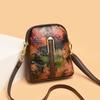 Printed Mobile Phone Bag Women's Bag Fashion Single Shoulder Crossbody Bag Pu Small Square Bag Convenient Mini Bag