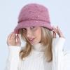 Knitted Hat Women Autumn Winter Mixed Color Fashionable Mom Rabbit Yarn Basin Hat with Thick Velvet Insulation Hats & Caps
