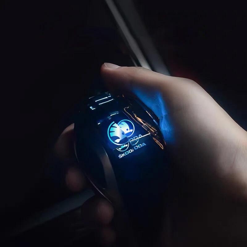 DYZ5 Светодиодная ручка переключения передач для автомобиля, хрустальная головка для Skoda Citigo Yeti Rapid Superb Fabia Kamiq Kodiaq Karoq Octavia Scala