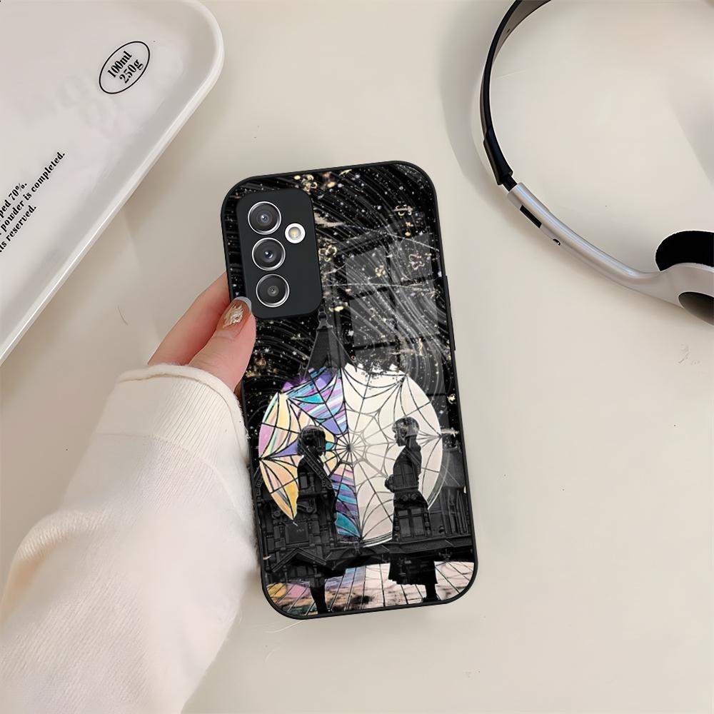 Стеклянный чехол для телефона для Samsung S24 S26 S23 S20 S25 S21 S22 Ultra Fe Plus A05 A06 A16 A26 A36 A56 Coque W-Среда Окно комнаты